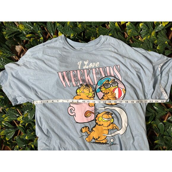 GARFIELD I hate Mondays Blue T Shirt Size L - Picture 5 of 6